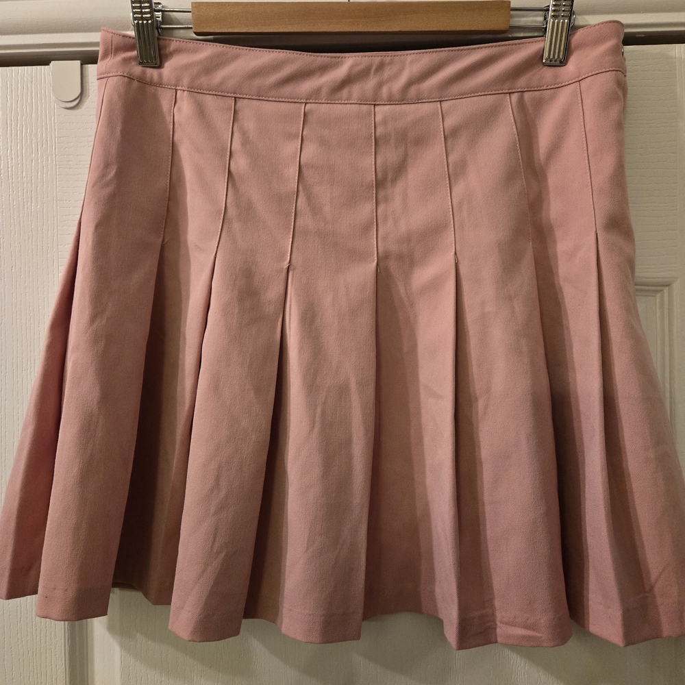 Dizzy Blush Pink Pleated Circle Skater Skirt